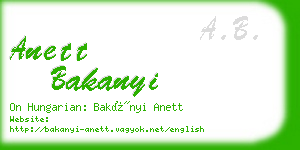 anett bakanyi business card